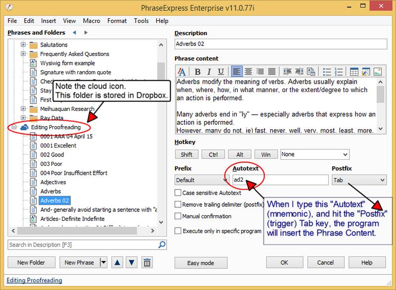 Autotext Postfix