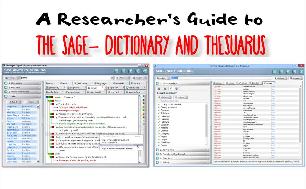 TheSage The Sage, dictionary thesaurus, researcher tool