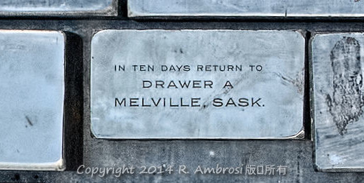 2015-05-14_0RA9681_v1 014 Drawer A- Melville SK | In Ten Days Return to Drawer A.
Melville, Sask.