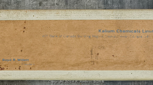2015-05-14_0RA9744_v1 TRAY 4 023 Kalium Chemicals- Regina SK1200 | Kalium Chemicals Limited
400 Bank of Canada Building.
Regina, Saskatchewan

Note: Wrapped decades ago and likely in pristine condition. Very rare.
