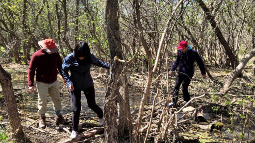 2015-05-18_1009 EDIT 1200px | Everyone makes it across the gloopy mud and out of the flooded-out path area.